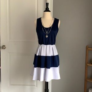Nautical pleated dress